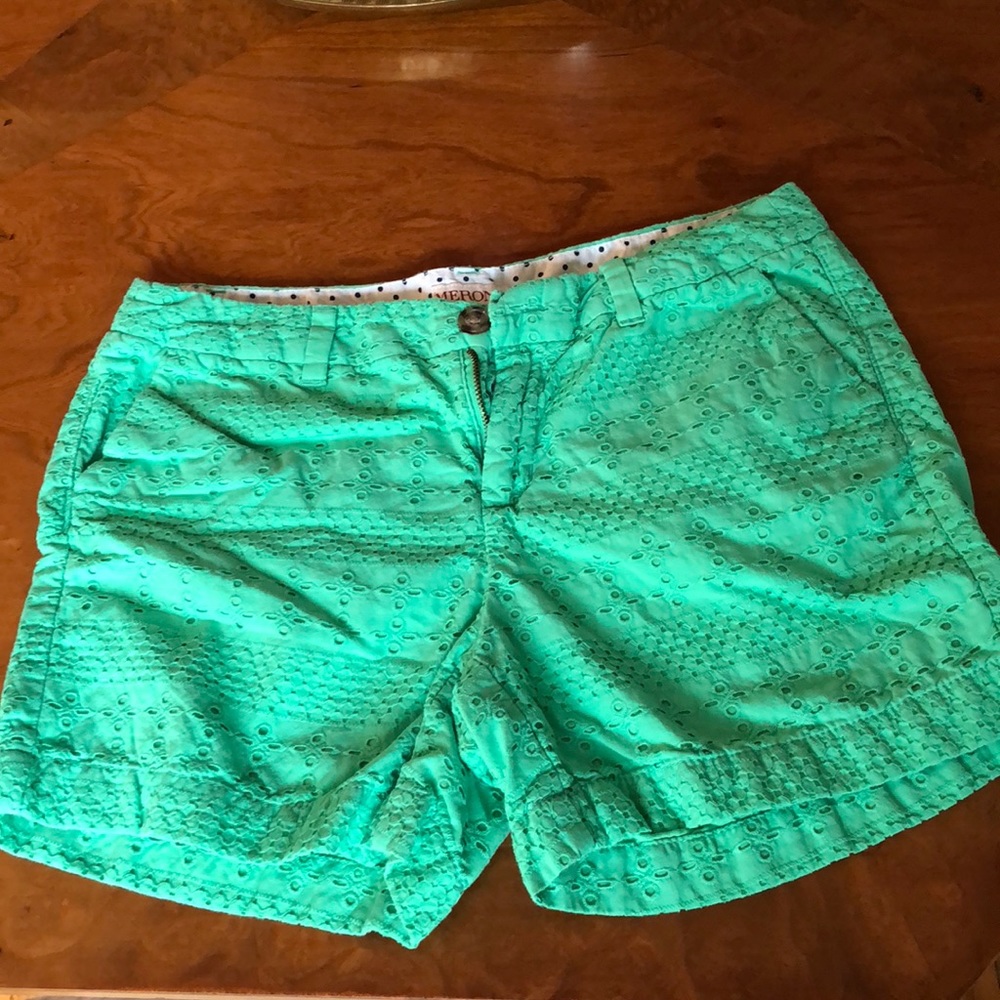 Merona Size 6 Eyelet Green Shorts!